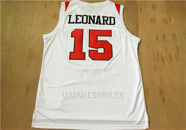 Camiseta NCAA San Diego State University Kawhi Leonard #15 Blanco
